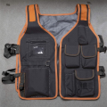 Safety Work Vest Tool Vest Maintenance Multi-Pocket Vest Oxford Cloth Work Vest with Multi-Pockets Tool Holders. 