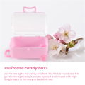 Pink mini roller travel suitcase candy box personality wedding candy box luggage trolley case candy toy small storage box. 