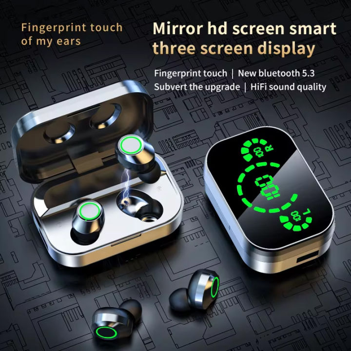 New style YD03 Wireless Bluetooth Earphones Headphones Outdoor Sport Headset 5.3 With Charging Bin Display Touch Control Earbuds for Muisc