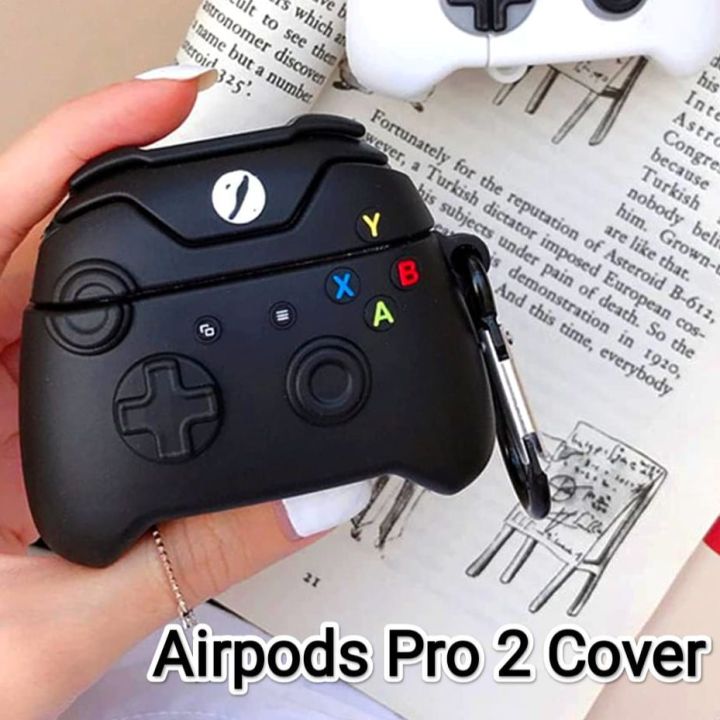Hard Silicone Cover 3D Game Controller Design Case Compatible with Apple AirPods Pro - Black