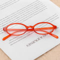 Vintage Small Frame Oval Gradient Glasses Frame Plain Flat Glasses Myopia Concave Shape Woman. 