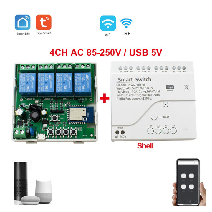 Tuya%20Smart%20Wifi%20Motor%20Switch%20Module%20RF%20433%20Radio%20Remote%20Control%204CH%20Inching%20Relay%20for%20Alexa%20Home,%204CH%20AC/DC%207-32V%20-%20Image%204