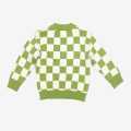 Light Greeen/White Color Woolen Full Sleeves Checked Printed Sweater For Girl. 
