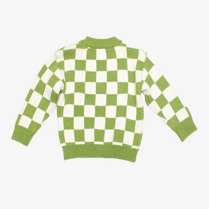 Light%20Greeen/White%20Color%20Woolen%20Full%20Sleeves%20Checked%20Printed%20Sweater%20For%20Girl%20-%20Image%204