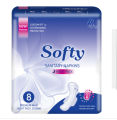 Softy Sanitary Napkins Premium Maxi Night Pack 290MM  8 Pads Pack Of 3. 
