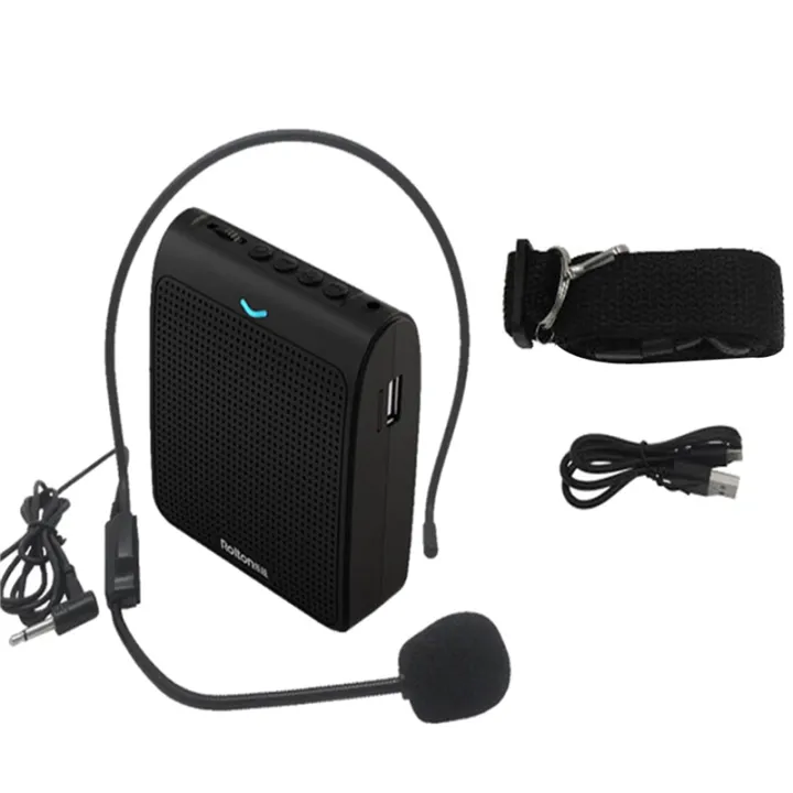 (COKP)%202X%20Portable%20Microphone%20Loud%20Speaker%20Mini%20Voice%20Amplifier%20with%20USB%20TF%20Card%20FM%20Radio%20for%20Teacher%20Tour%20Guide(Black)%20-%20Image%202