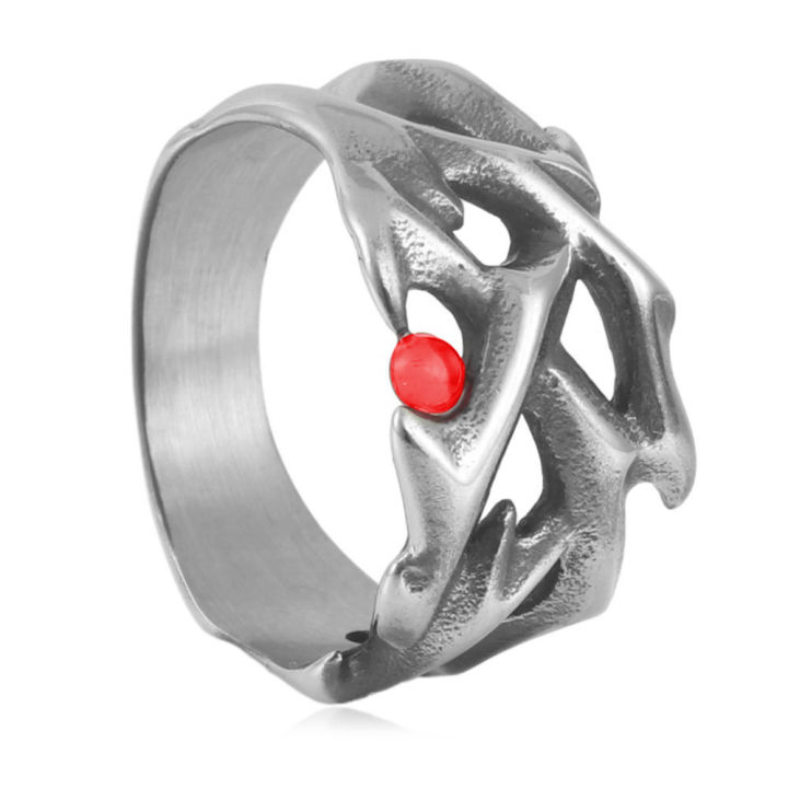 Sale】Jewelry Titanium Steel Tyrannosaurus Rex Ring Retro Trendy Stainless Steel Hollow Dragon Ring Direct
