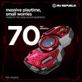 Nu Republic Cyberstud Fidget Spinner Earbuds Bluetooth Wireless with X-Bass, ENC Technology, 70 Hrs Playtime, 13mm Dynamic Drivers, Fast Charge, Dual Mode (Game/Music) - Red/Grey. 