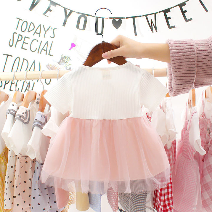 Korean%20version%20of%20children's%20clothing%202019%20summer%20new%20products%20girls%20foreign%20trade%20short%20sleeve%20dress%20baby%20mesh%20princess%20dress%20cross-border%20consignment%20-%20Image%203
