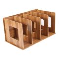 Detachable Wooden 4 Sections Storage Rack Box Desktop Board DIY Organizer Detachable Book Shelf Rack CD DVD Stand Brown. 