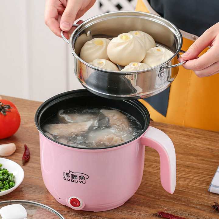 Portable Electric Hot Pot With Foldable Handles, Non-stick