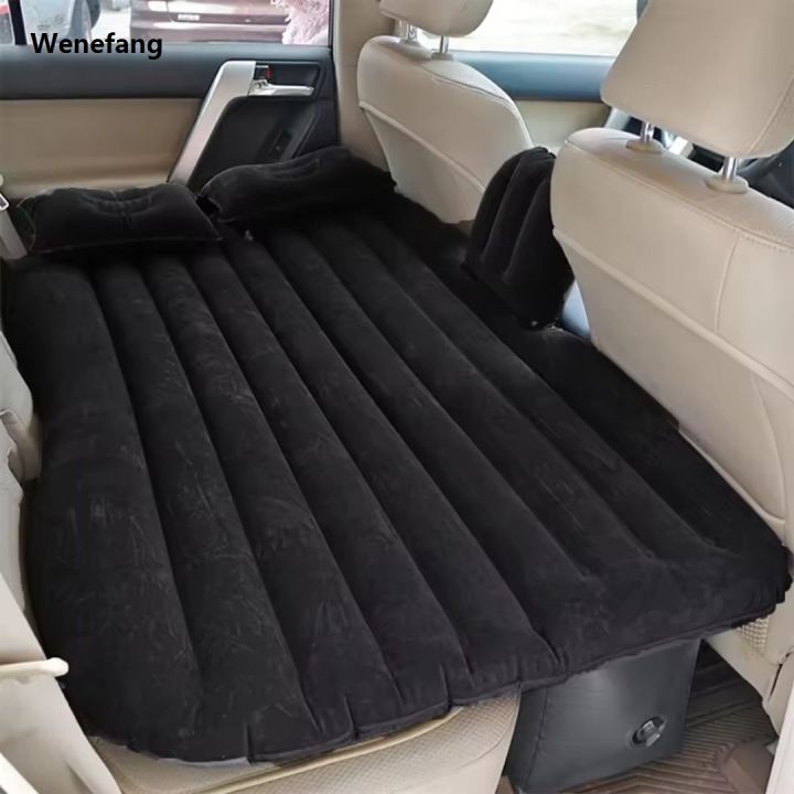 Wenefang Eco-Friendly Flocking Fabric Car Inflatable Mattress Ultra-Soft Fashion Travel Bed with Thickened Cushion for Comfortable Road Trips