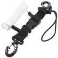 Scuba Diving Lanyard Coil Springs Camera Lanyard Spiral with Ring Dive for Dive Lights Underwater Diving Rods,White. 
