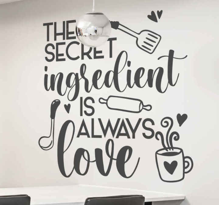 Secret Ingredient is Always Love Quote Wall Decal Sticker