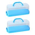 fasdaga 2X Portable Bread Box with Handle Loaf Cake Container Plastic Rectangular Food Storage Keeper Carrier 13Inch. 