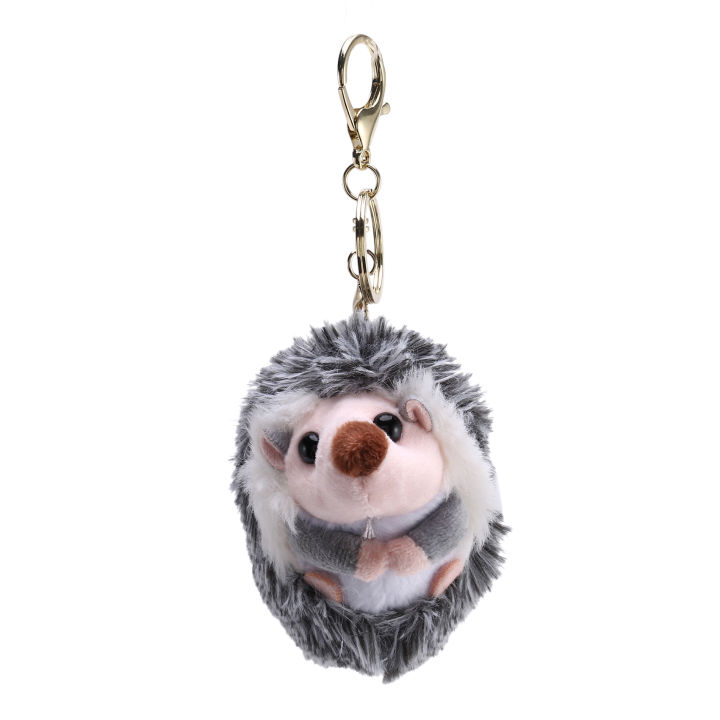 Cute Hedgehog Plush Keychain Mobile Phone Toy Gray Anime Fur Gifts