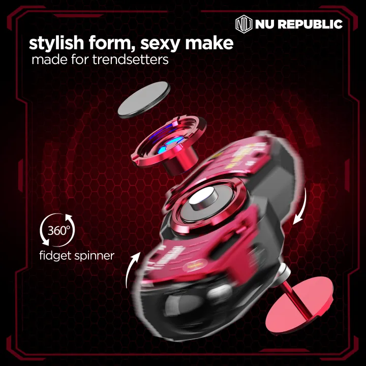 Nu%20Republic%20Cyberstud%20Fidget%20Spinner%20Earbuds%20Bluetooth%20Wireless%20with%20X-Bass,%20ENC%20Technology,%2070%20Hrs%20Playtime,%2013mm%20Dynamic%20Drivers,%20Fast%20Charge,%20Dual%20Mode%20(Game/Music)%20-%20Red/Grey%20-%20Image%207