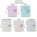Creative With Keychain Mini Photo Album Simple Snap Button Design Storage Photo Card Holder PVC DIY Portable Pocket Album Photo Sticker. 