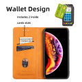 Case For iPhone 15 cover Wallet leather flip phone case + TPU back cover card case magnetic protection cover. 