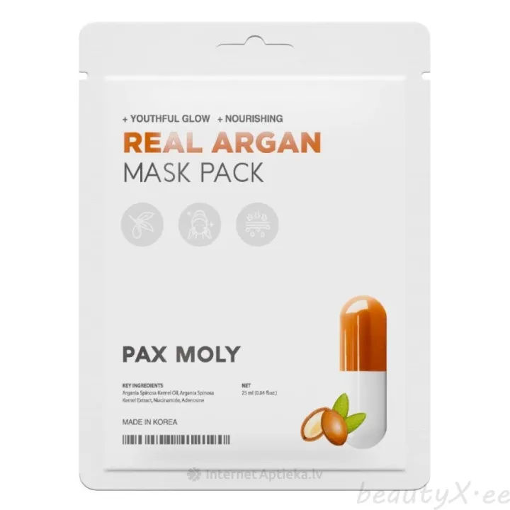 PAX MOLY Real Argan Mask Pack Youthful glow + Nourishing 25ml | Made in Korea | Korean Skincare