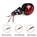 JAERBEE 4X Red 12V LED Black Adjustable Cafe Racer Style Stop Tail Light Brake Rear Lamp Tail Light for Chopper. 