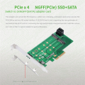 PCIe x 4 to NGFF(PCIe)NVMe SSD and SATA to 2 x NGFF(SATA)Adapter Card. 