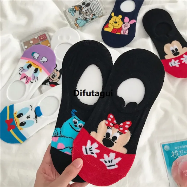 Difutagui%205%20Pairs%20Casual%20Cute%20women%20Socks%20animal%20Cartoon%20Mickey%20Minnie%20Daisy%20socks%20Cotton%20invisible%20funny%20socks%20size%2035-41%20Dropshipping%20-%20Image%205