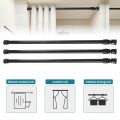 3PCS Spring Curtain Rods 16 to 28 Inch Tension Rod Spring Curtain Rod Adjustable Curtain Rod Expandable Curtain Rod. 