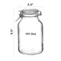 IS-Ho Pack of 1 Large Size Latch Glass Jars  Mason Glass Jar  with Buckle Lids Airtight Kitchen Container Set- 1500 ml. 