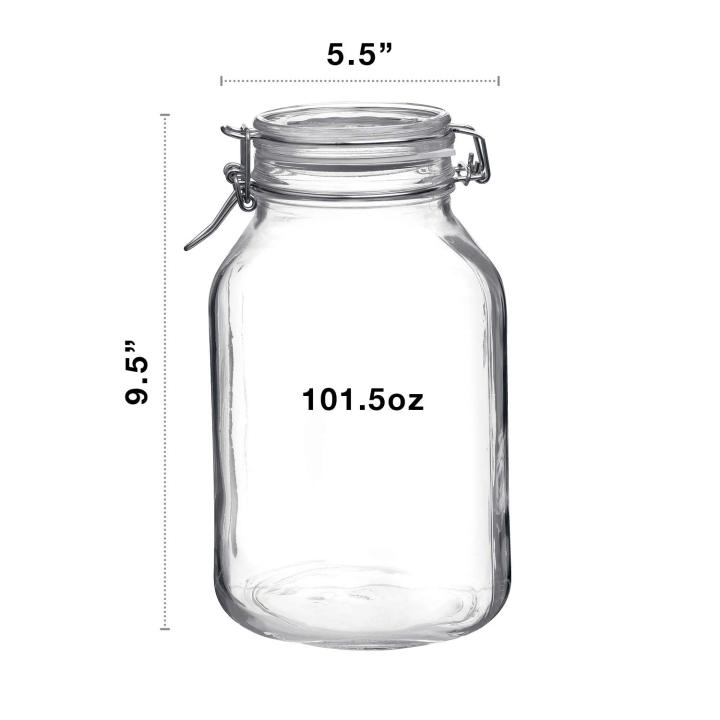 IS-Ho Pack of 1 Large Size Latch Glass Jars  Mason Glass Jar  with Buckle Lids Airtight Kitchen Container Set- 1500 ml