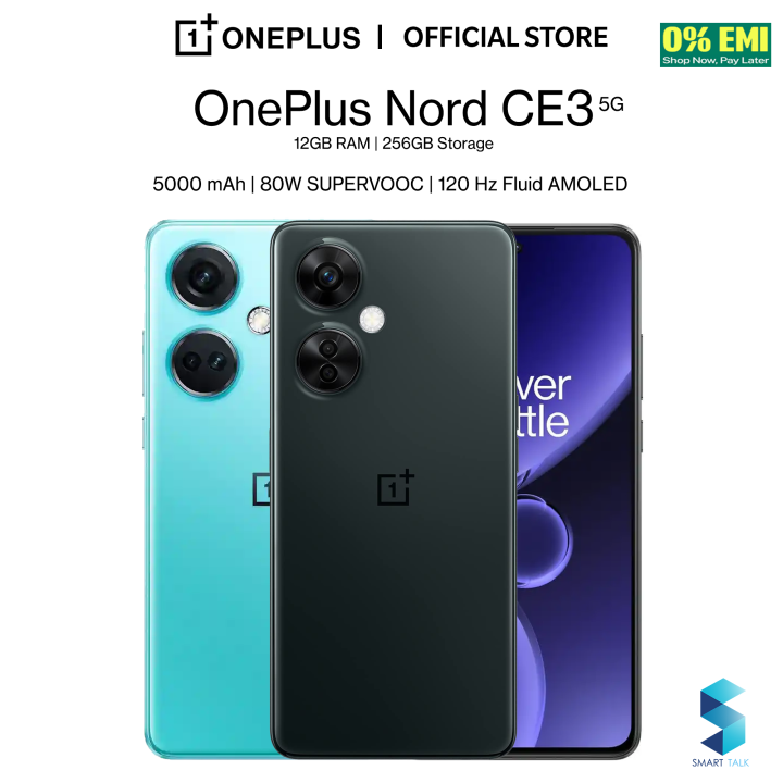 OnePlus Nord CE3 5G |12GB RAM, 256 GB Storage | Snapdragon™ 782G | 80W SUPERVOOC Charge | 17.02cm 120 Hz Fluid AMOLED + Dual Speakers