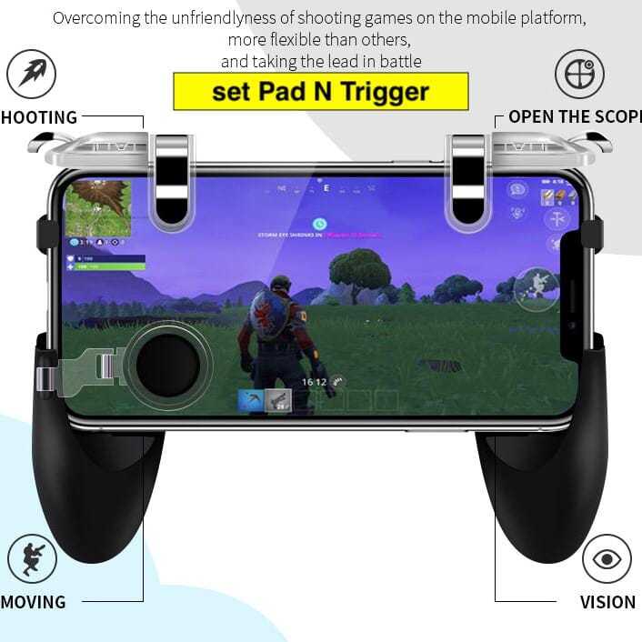 Mobile Controller Gamepad Free Fire L1 R1 Triggers Phone Game Pad Handle Grip Joystick for Pubg Phone ( Combo )