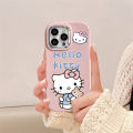 Hello Kitty Phone Cover Compatible for IPhone 11 15 XR 13 11 12 14 15 Pro Max 7Plus 7 8 Plus XS Max Pig Pink Oil Injection Shockproof Soft Case. 
