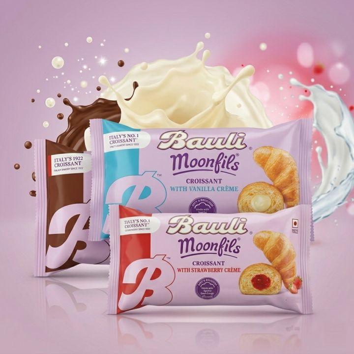 Bauli Moonfils Croissants Combo Pack | Strawberry, Chocolate & Vanilla Creme Filled Croissants | Imported Snack Nepal