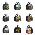 New Large Capicity Roblox Lunch Bag Anime Figure Thermal Children Lunch Box Bag Portable Cartoon Meal Bag Student Worker. 