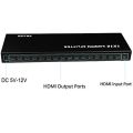 16 Port 1x16 1 in 16 Out HDMI Splitter Video Audio HD HDTV 3D DVD Project, Support 4Kx2K 3D Full HD 1080P with Adapter for HDTV/Blu-ray Player/Sky HD/PS3/PS4/STB. 