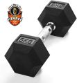 Iron Cast Rubber Coated Hexa Dumbbell 2.5KG 1 Pair professional Exercise Hex Dumbbells for Full Body Workout, Home Gym Exercise. 