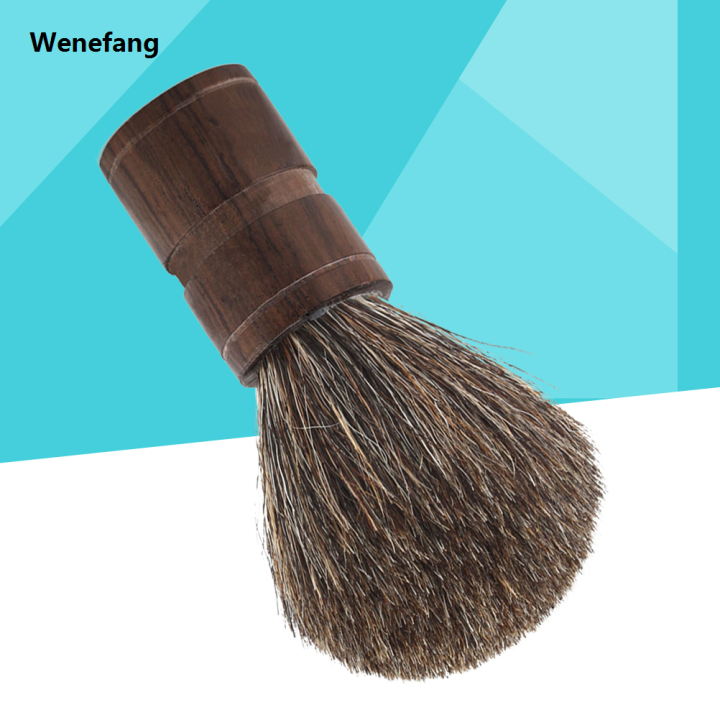 Wenefang 1pc Natural Wooden Handle Facial Hair Wet Bristles Care Beards Brush Men Brush for Mustache Shaving Boar