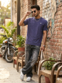 NKT Vintage Wash Panel Stitch Tee | Slim Regular Fit Cotton Tee | Minimalist Summer Top Top For Men. 