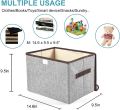 Large Foldable Fabric Storage Basket w/Handles - Closet Organizer Bins. 