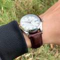 Pablo Raez Brand New Fashion Casual Man Watch Automatic Date Luxury Business Wrist Watch High Quality Brown Leather Popular Men's Watch. 