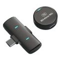 Round Shape Magnetic Wireless Mic for Type C Mobiles and iPhone for Video Recording Lavalier Microphones  (Black). 