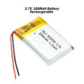 Mini Lipo Rechargeable Lithium Battery 200mAh 3.7V for Bluetooth MP3, Headphone, Card Audio Recorder Li-ion Cell Batteries. 