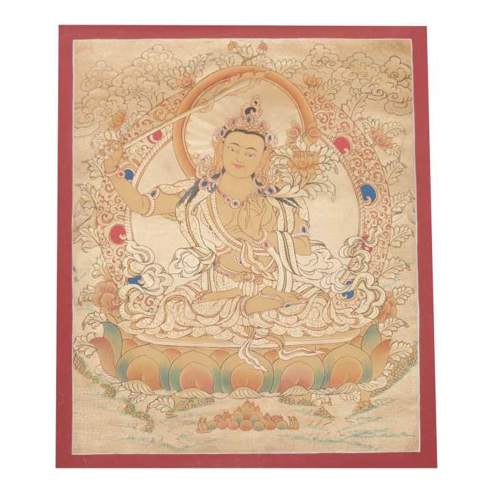Red Golden Manjushree Thanka