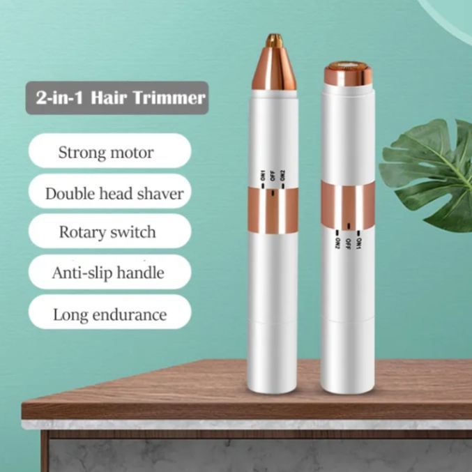 2in1 Rechargeable Flawless Facial Hair Remover with Eyebrow Trimmer