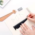 New Cute Kitten Straight Ruler Wooden Scale Ruler Student Drafting Ruler Measuring Tools Kids DIY Scrapbooking Art Drawing Ruler. 