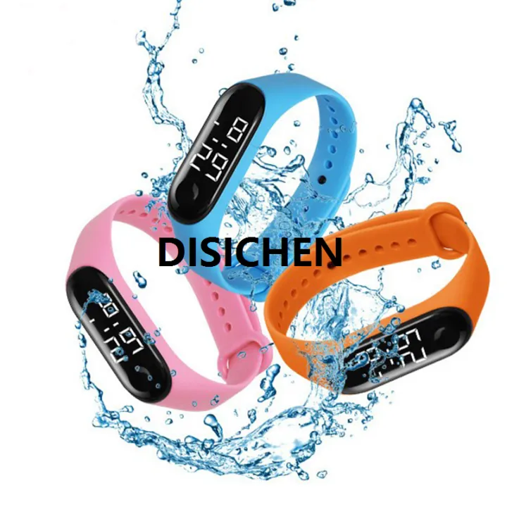 DISICHEN%20M3%20Led%20Watch%20Color%20Screen%20Smart%20Sports%20Bracelet%20Running%20Swimming%20Waterproof%20Touch%20Heart%20Rate%20Men's%20And%20Women's%20Silicone%20Watch%20Affordable%20-%20Image%203