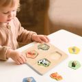 Early Learning Puzzle Board Wooden Toys 3D Puzzles Montessori Pattern Cognitive Shape Matching Board Game Logical Thinking Interactive Animal Jigsaw Toys Boys Girls. 