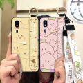 Cute Cartoon Phone Case For Samsung Galaxy A2 Core Anti-knock Dirt-resistant Lanyard Silicone Kickstand Back Cover ring. 