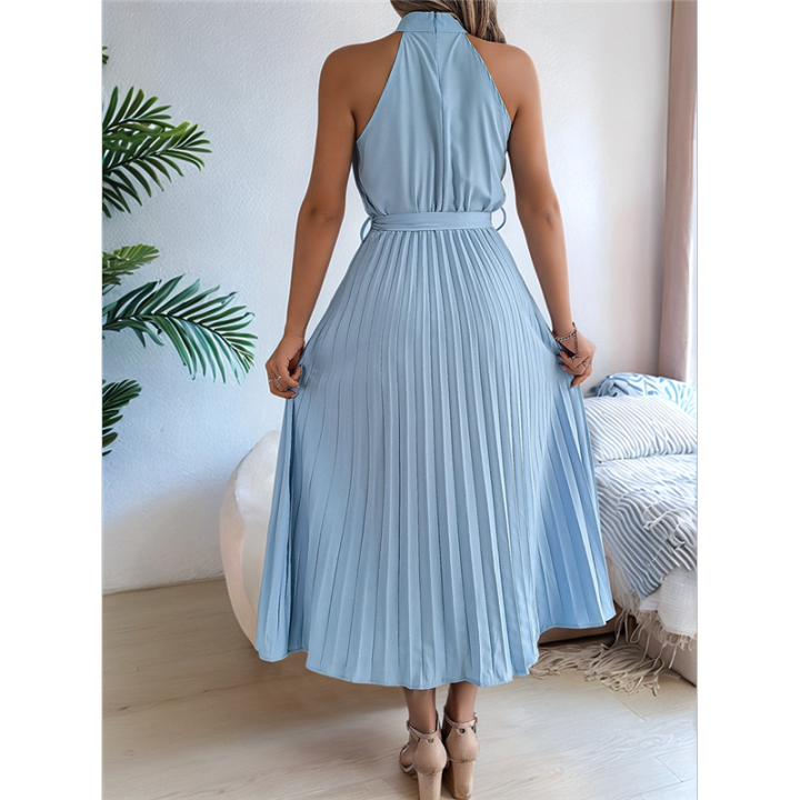 Women'S%202025%20Summer%20Sleeveless%20Halter%20Neck%20Pleated%20Midi%20Cocktail%20Dresses%20A%20Line%20Flowy%20Beach%20Sun%20Dress%20-%20Image%208